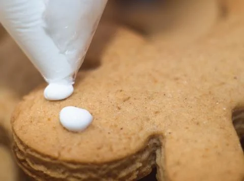 Decorating Gingerbread Closeup Stock Photos