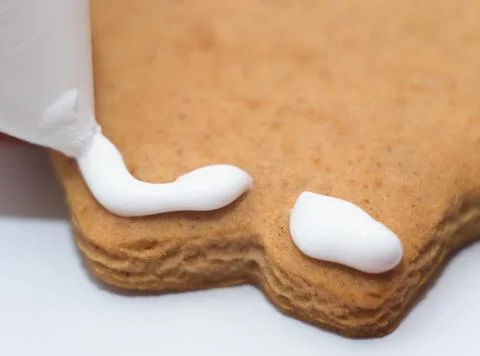 Decorating Gingerbread Closeup Stock Photos