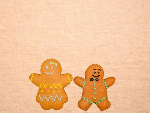 Decorating gingerbread cookie with icing Stock Photos