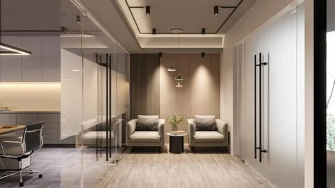 Decorating Office Spaces Transforming Work Environments Illustrazione stock