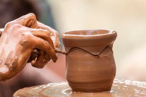 Decorating pottery Stock Photos