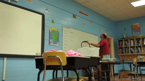 Decorating school classroom Stock Footage 45683949