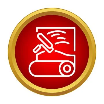 Decorating wall with roller, applying wallpaper or paint Stock Illustration