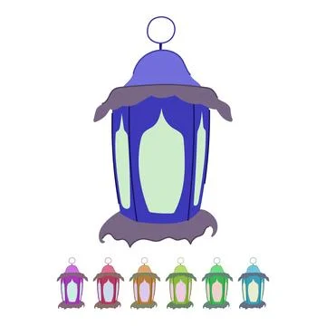 Decoration arabic lantern vector cartoon graphic Stock Illustration