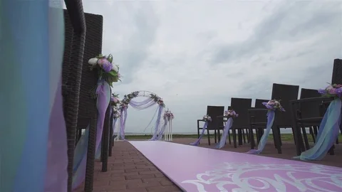 The decoration of the arches at the wedding. Stock Footage 76132253