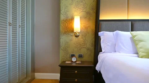 Decoration in bedroom interior Stock Footage 61367602