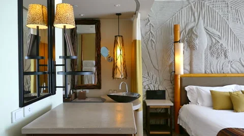 Decoration in bedroom interior Stock Footage 61368391