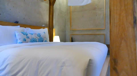 Decoration in bedroom interior Stock Footage 64727380