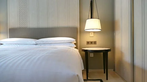 Decoration in bedroom interior Stock Footage 64885315