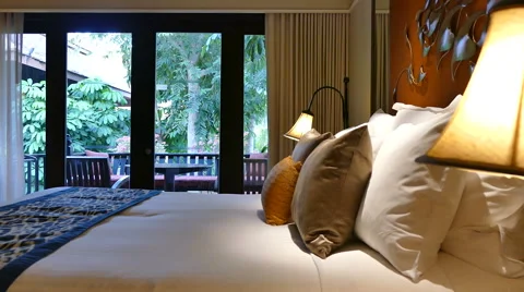 Decoration in bedroom interior Stock Footage 64885753