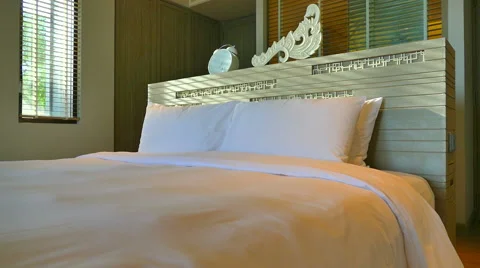 Decoration in bedroom interior Stock Footage 64885957