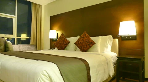 Decoration in bedroom interior Stock Footage 64886272