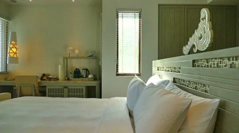 Decoration in bedroom interior Stock Footage 64922887
