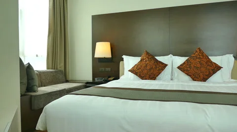 Decoration in bedroom interior Stock Footage 64923042
