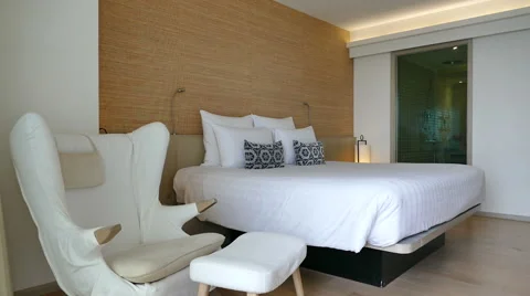 Decoration in bedroom interior Video stock 64923355