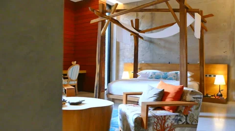 Decoration in bedroom interior Stock Footage 64959638