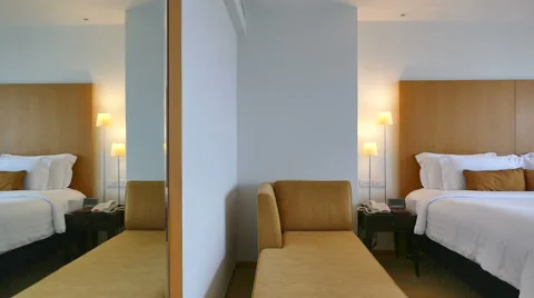 Decoration in bedroom interior Stock Footage 64959640