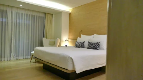 Decoration in bedroom interior Stock Footage 64960119