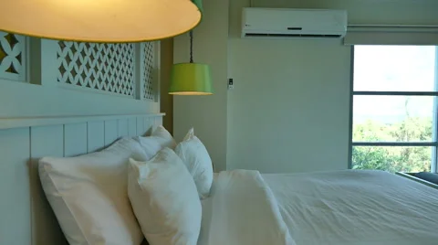 Decoration in bedroom interior Stock Footage 65149417