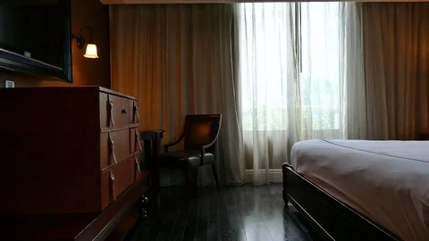 Decoration in bedroom interior Stock Footage 77149435