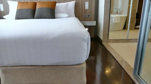 Decoration in bedroom interior Stock Footage 77149492