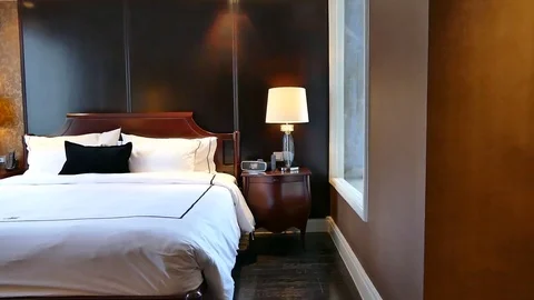 Decoration in bedroom interior Stock Footage 77422730