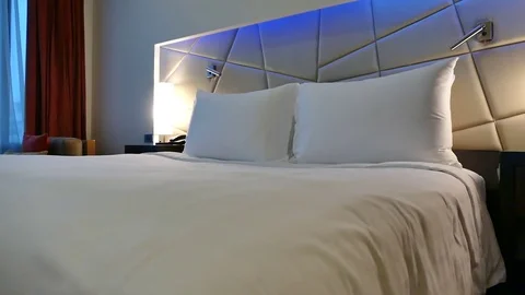 Decoration in bedroom interior Video stock 77543328