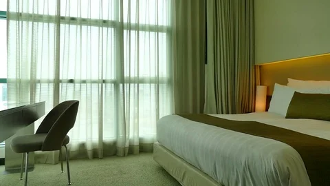 Decoration in bedroom interior Stock Footage 77676950