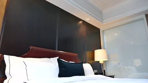 Decoration in bedroom interior Stock Footage 77995632