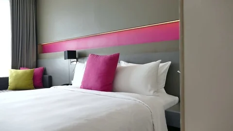 Decoration in bedroom interior Stock Footage 77995876