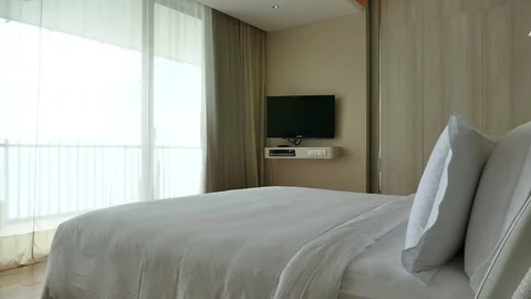 Decoration in bedroom interior Stock Footage 77995945