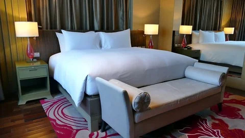 Decoration in bedroom interior Stock Footage 78153571