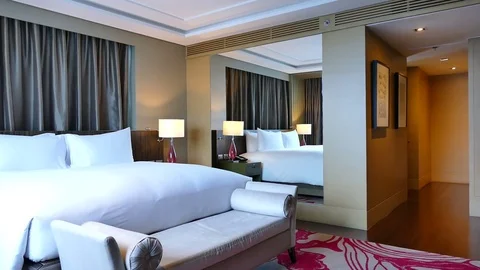 Decoration in bedroom interior Stock Footage 78484687