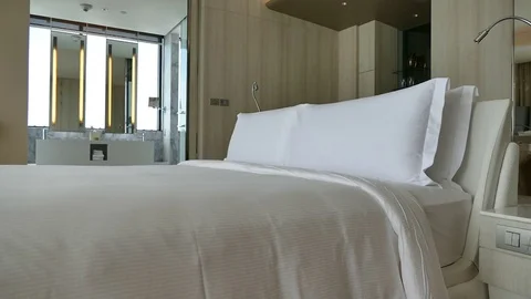 Decoration in bedroom interior Stock Footage 78655809