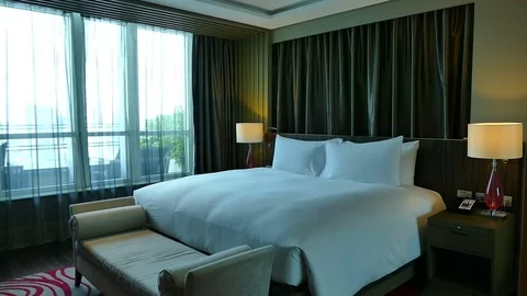 Decoration in bedroom interior Stock Footage 78655882
