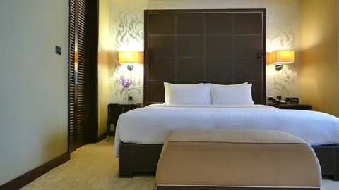 Decoration in bedroom interior Stock Footage 78655913