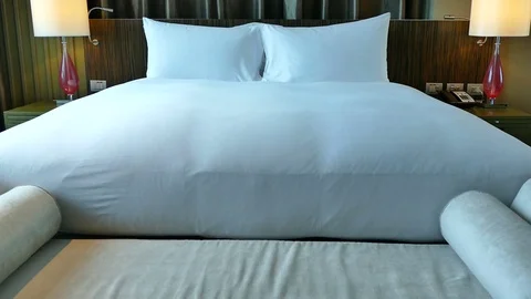 Decoration in bedroom interior Video stock 78972383