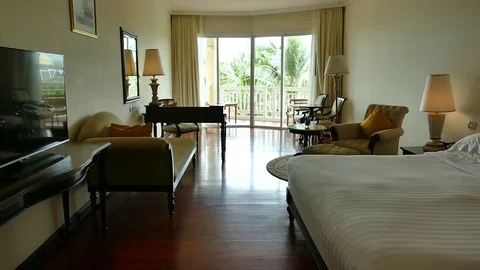 Decoration in bedroom interior Stock Footage 78972468