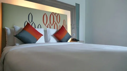 Decoration in bedroom interior Stock Footage 78972508