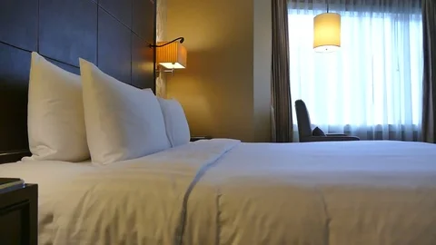 Decoration in bedroom interior Video stock 79143564