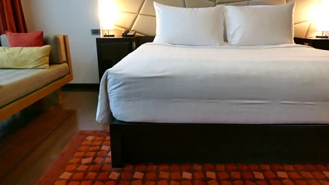 Decoration in bedroom interior Stock Footage 79448311