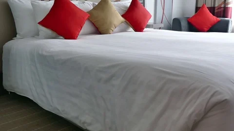 Decoration in bedroom interior Stock Footage 79448371