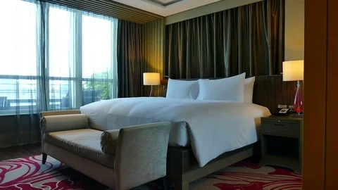 Decoration in bedroom interior Video stock 79448588