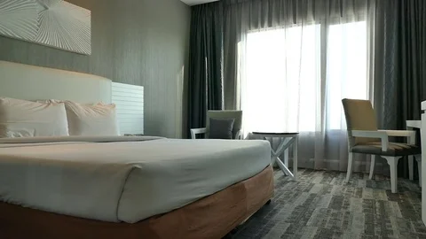 Decoration in bedroom interior Stock Footage 79849887