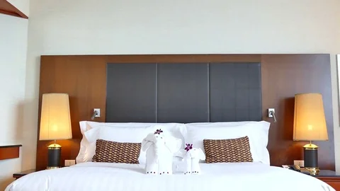 Decoration in bedroom interior Stock Footage 79849934