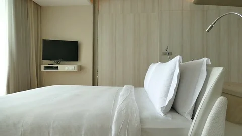 Decoration in bedroom interior Stock Footage 80795215