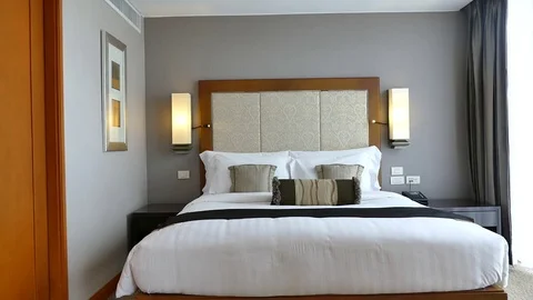 Decoration in bedroom interior Video stock 80865247