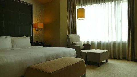 Decoration in bedroom interior Stock Footage 81207488