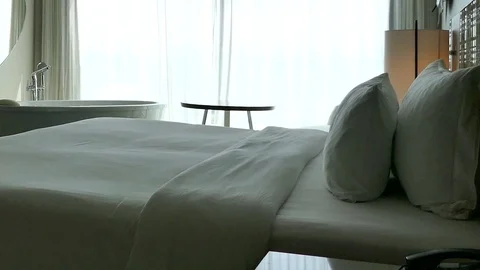 Decoration in bedroom interior Stock Footage 81343272