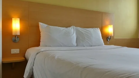 Decoration in bedroom interior Stock Footage 81512157